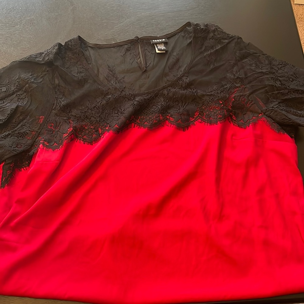 Red and Black laced top from Torrid!